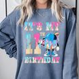It's My 11th Birthday Baseball Ice Cream Drip Theme Comfort Colors Sweatshirt Denim