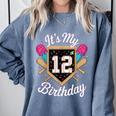 It's My 12th Birthday Baseball Fan Celebration Comfort Colors Sweatshirt Denim It's My 12th Birthday Baseball Fan Celebration Comfort Colors Sweatshirt Denim