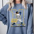 Jackson Chourio Milwaukee MLB Baseball Player MLBJCH202M Comfort Colors Sweatshirt Denim Jackson Chourio Milwaukee MLB Baseball Player MLBJCH202M Comfort Colors Sweatshirt Denim