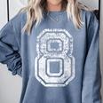 Jersey Number 8 Eight T-Shirt Football Number Baseball Mom Comfort Colors Sweatshirt Denim Jersey Number 8 Eight T-Shirt Football Number Baseball Mom Comfort Colors Sweatshirt Denim