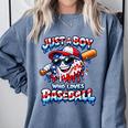 Just A Boy Who Loves Baseball Patriotic Drip For Youth Boys Comfort Colors Sweatshirt Denim Just A Boy Who Loves Baseball Patriotic Drip For Youth Boys Comfort Colors Sweatshirt Denim