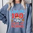I Just Hit 100 Days Of School Baseball 100th Day Boys Kids Comfort Colors Sweatshirt Denim I Just Hit 100 Days Of School Baseball 100th Day Boys Kids Comfort Colors Sweatshirt Denim