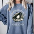 Kids Blessed By God For 5 Years Old Baseball 5th Birthday Comfort Colors Sweatshirt Denim