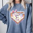 Kids Happy Easter Bunny Playing Baseball Boy Ice Cream Drip Comfort Colors Sweatshirt Denim Kids Happy Easter Bunny Playing Baseball Boy Ice Cream Drip Comfort Colors Sweatshirt Denim