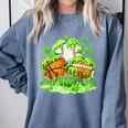 Kids St Patricks Day Shamrock Basketball Baseball Football Comfort Colors Sweatshirt Denim