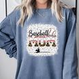 Leopard Baseball Mom Mama Mommy Bleached Comfort Colors Sweatshirt Denim