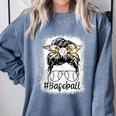 Leopard Messy Bun Mom Mother's Day Baseball Mommy Comfort Colors Sweatshirt Denim Leopard Messy Bun Mom Mother's Day Baseball Mommy Comfort Colors Sweatshirt Denim