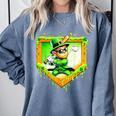 Leprechaun Baseball St Patricks Day Ice Cream Drip Men Boys Comfort Colors Sweatshirt Denim
