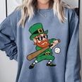 Leprechaun Baseball St Patricks Day Saint Pattys Men Boys Comfort Colors Sweatshirt Denim