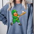 Leprechaun Playing Baseball St Patricks Day Men Boys Kids Comfort Colors Sweatshirt Denim Leprechaun Playing Baseball St Patricks Day Men Boys Kids Comfort Colors Sweatshirt Denim