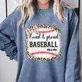 Loud & Proud Baseball Mom Women Comfort Colors Sweatshirt Denim