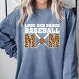 Loud And Proud Baseball Mom Leopard Mama Loves Comfort Colors Sweatshirt Denim