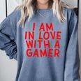 I Am In Love With A Gamer Cute Valentines Day Gamer Couple Raglan Baseball Tee Comfort Colors Sweatshirt Denim