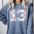 Lucky Number 13 Baseball Mom Baseball Number 13 Lucky 13 Comfort Colors Sweatshirt Denim Lucky Number 13 Baseball Mom Baseball Number 13 Lucky 13 Comfort Colors Sweatshirt Denim