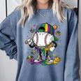 Mardi Gras Ice Cream Drip Baseball Carnival Party Mask Boys Comfort Colors Sweatshirt Denim Mardi Gras Ice Cream Drip Baseball Carnival Party Mask Boys Comfort Colors Sweatshirt Denim