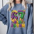 Mardi Gras Six Seven Baseball Drip Number 6 7 Meme Comfort Colors Sweatshirt Denim Mardi Gras Six Seven Baseball Drip Number 6 7 Meme Comfort Colors Sweatshirt Denim