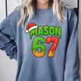 Mason 67 Christmas Ice Cream Drip Meme Six Seven Baseball Comfort Colors Sweatshirt Denim Mason 67 Christmas Ice Cream Drip Meme Six Seven Baseball Comfort Colors Sweatshirt Denim
