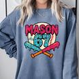 Mason 67 Ice Cream Drip Baseball Meme Graphics Comfort Colors Sweatshirt Denim