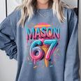 Mason 67 Meme Ice Cream Baseball Drip Comfort Colors Sweatshirt Denim