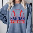 Mawmaw Rookie Of Year 1st Birthday Baseball Theme Matching Comfort Colors Sweatshirt Denim