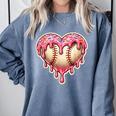 Melting Baseball Drip Heart Softball Player Lover Ice Cream Comfort Colors Sweatshirt Denim Melting Baseball Drip Heart Softball Player Lover Ice Cream Comfort Colors Sweatshirt Denim