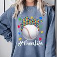 Messy Ball Puzzle Baseball Mom Life Autism Awareness Month Comfort Colors Sweatshirt Denim