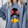 Messy Bun Baseball Mom Turkey Face Matching Thanksgiving Comfort Colors Sweatshirt Denim Messy Bun Baseball Mom Turkey Face Matching Thanksgiving Comfort Colors Sweatshirt Denim