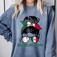 Mexico Baseball Mom Messy Bun Comfort Colors Sweatshirt Denim Mexico Baseball Mom Messy Bun Comfort Colors Sweatshirt Denim