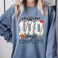 Mission 100 Days Complete Baseball 100th Day Of School Boys Comfort Colors Sweatshirt Denim