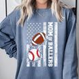 Mom Of Ballers USA Flag Football Baseball Mom Comfort Colors Sweatshirt Denim Mom Of Ballers USA Flag Football Baseball Mom Comfort Colors Sweatshirt Denim