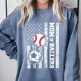 Mom Of Ballers USA Flag Soccer Baseball Mom Comfort Colors Sweatshirt Denim Mom Of Ballers USA Flag Soccer Baseball Mom Comfort Colors Sweatshirt Denim