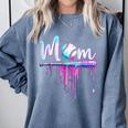 Mom Baseball Ice Cream Drip Birthday Boy Family Comfort Colors Sweatshirt Denim