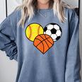 Mom Sports Heart Soccer Basketball Baseball Softball Comfort Colors Sweatshirt Denim Mom Sports Heart Soccer Basketball Baseball Softball Comfort Colors Sweatshirt Denim