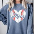 Mother's Day Distressed Heart Baseball Mom Mama Sport Fan Comfort Colors Sweatshirt Denim Mother's Day Distressed Heart Baseball Mom Mama Sport Fan Comfort Colors Sweatshirt Denim
