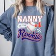 Nanny Rookie Of Year 1st Birthday Baseball Theme Matching Comfort Colors Sweatshirt Denim