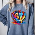 Number 67 Baseball Glove Ice Cream Drip Six Seven Meme Comfort Colors Sweatshirt Denim Number 67 Baseball Glove Ice Cream Drip Six Seven Meme Comfort Colors Sweatshirt Denim