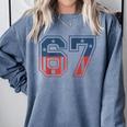 Number 67 USA Raglan Baseball Tee Comfort Colors Sweatshirt Denim