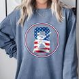 Number 8 Years Baseball 8TH Birthday Comfort Colors Sweatshirt Denim