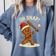 Oh Snap Gingerbreadman Baseball Christmas Men Boys Toddlers Comfort Colors Sweatshirt Denim