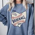 Ohio Baseball Mom Comfort Colors Sweatshirt Denim Ohio Baseball Mom Comfort Colors Sweatshirt Denim