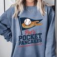 Pat's Pocket Pancakes Flag Baseball On Pancake Comfort Colors Sweatshirt Denim Pat's Pocket Pancakes Flag Baseball On Pancake Comfort Colors Sweatshirt Denim