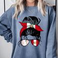 Peruvian Baseball Mom Peru Flag Baseball Girl Comfort Colors Sweatshirt Denim