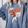 Pete Alonso Baltimore Baseball Players MLBPAL201M Comfort Colors Sweatshirt Denim Pete Alonso Baltimore Baseball Players MLBPAL201M Comfort Colors Sweatshirt Denim