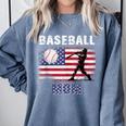 Proud Baseball MOM USA American Flag Family Game Day Comfort Colors Sweatshirt Denim Proud Baseball MOM USA American Flag Family Game Day Comfort Colors Sweatshirt Denim