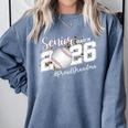 Proud Senior Grandma Class Of 2026 Baseball Graduate Leopard Comfort Colors Sweatshirt Denim