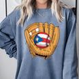 Puerto Rican Flag Baseball Player Boricua Pride Beisbol PR Comfort Colors Sweatshirt Denim Puerto Rican Flag Baseball Player Boricua Pride Beisbol PR Comfort Colors Sweatshirt Denim