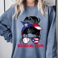 Puerto Rico Baseball Mom Messy Bun Boricua Comfort Colors Sweatshirt Denim Puerto Rico Baseball Mom Messy Bun Boricua Comfort Colors Sweatshirt Denim