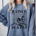 Raised In a Pen Baseball Pitcher Saying Bullpen Comfort Colors Sweatshirt Denim Raised In a Pen Baseball Pitcher Saying Bullpen Comfort Colors Sweatshirt Denim