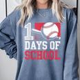 Retro 100 Days Of School Baseball Teacher Student 100 Days Comfort Colors Sweatshirt Denim