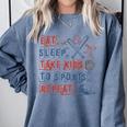 Retro Eat Sleep Take Kids To Sports Repeat Game Day Baseball Comfort Colors Sweatshirt Denim Retro Eat Sleep Take Kids To Sports Repeat Game Day Baseball Comfort Colors Sweatshirt Denim